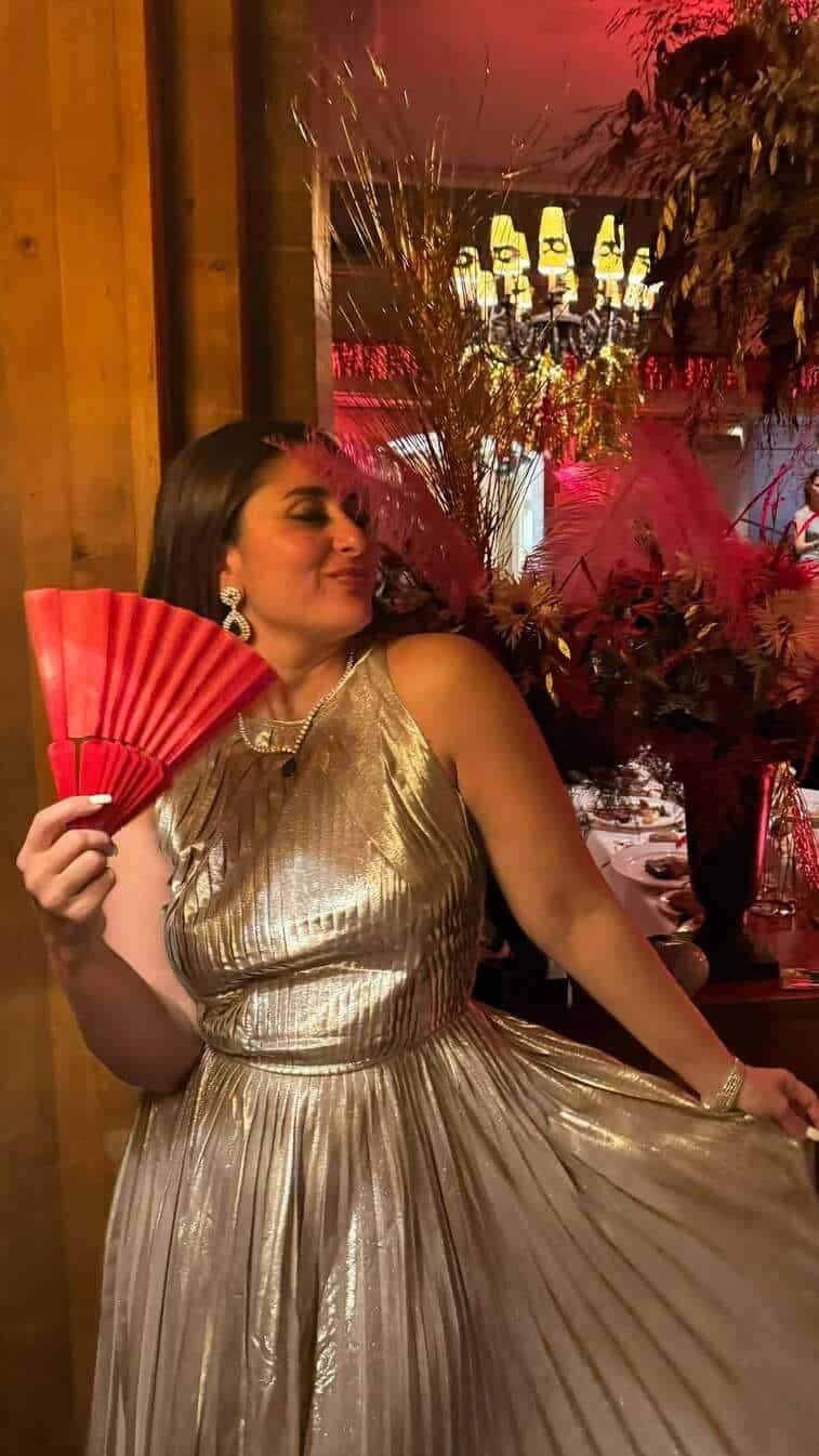kareena kapoor metallic dress Take colour-blocking lessons from Kareena Kapoor Khan's metallic dress and  red pumps
